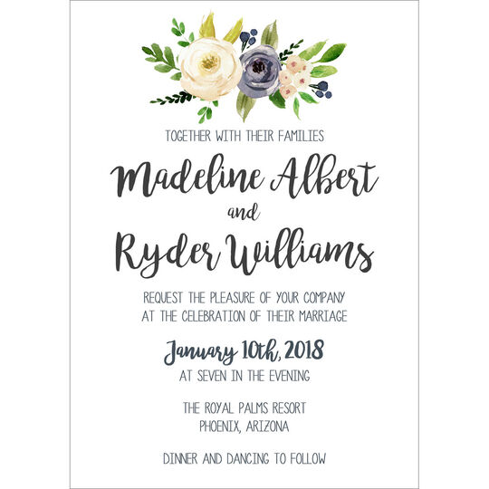 Gray and Ivory Roses Invitations